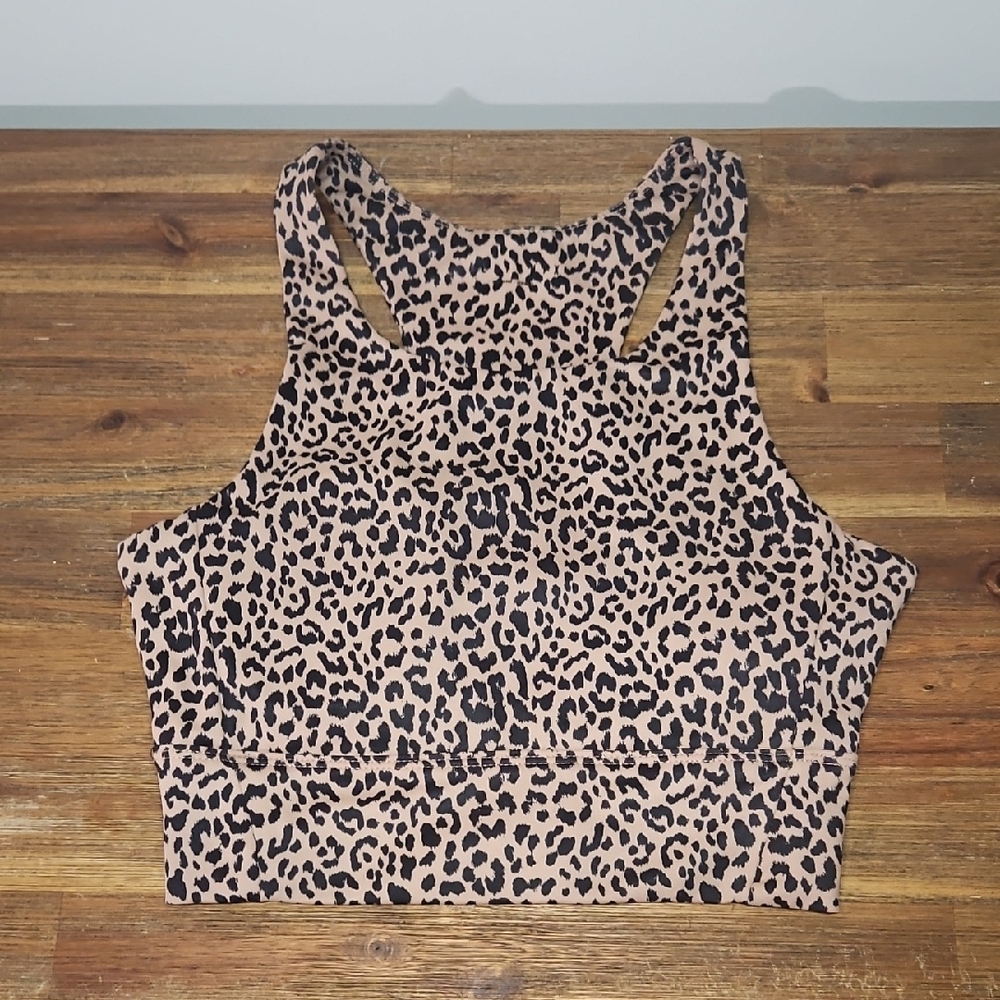 Longline Leopard Print Sports Bra